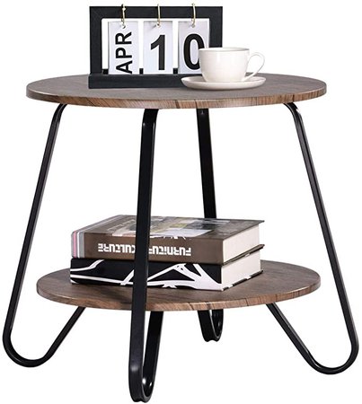 Amazon.com: Rustic End Table Industrial Sofa Side Table for Living Room Small Round Nightstands Modren Night Table 18.1x18.1x17.7 inches, Brown: Kitchen & Dining