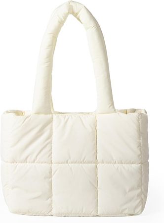 Amazon.com: OWGSEE Puffer Tote Bag, Nylon Trendy Puffy Bags for Women Light Winter Down Padding Quilted Tote Bag Shoulder HandBag (Beige) : Clothing, Shoes & Jewelry