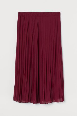 Pleated Skirt - Red