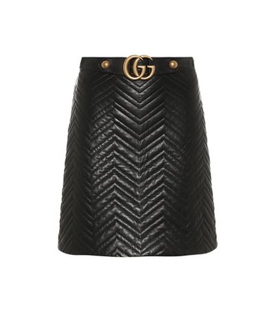 GG quilted leather skirt