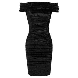 BLACK 90s style Velvet off the shoulder mini dress – Glam And Pop
