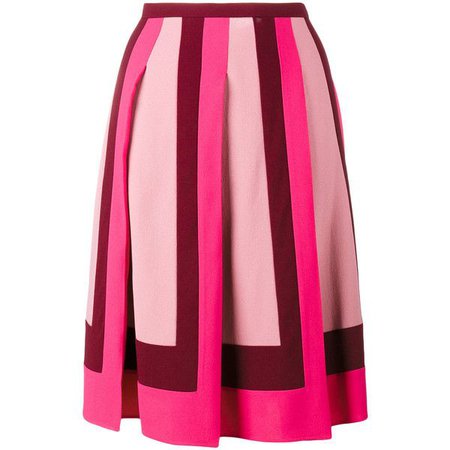 geometric raspberry skirt midi