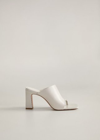 Asymmetric leather sandals - Women | Mango USA white