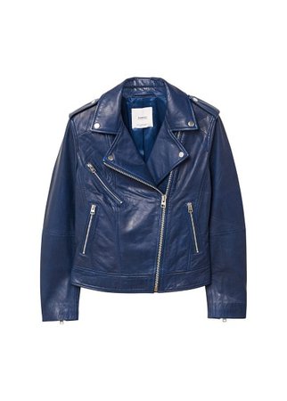 MANGO Leather biker jacket