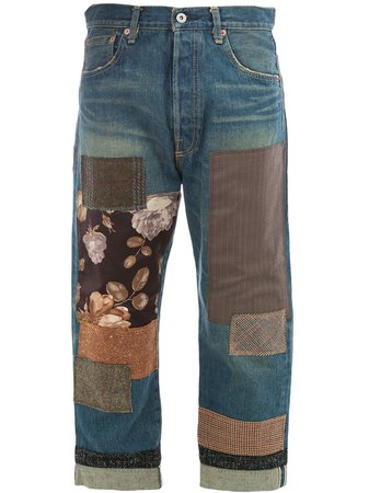 Junya Watanabe patch-work Cropped Jeans - Farfetch