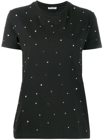 Miu Miu Crystal-Embellished T-Shirt