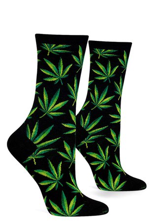 Weed Women's Socks | Cute Pot Leaf Socks for Women - ModSock