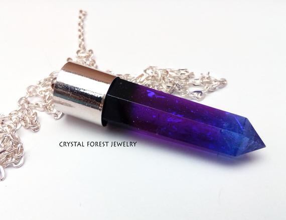 glowing violet crystal necklace - Google Search