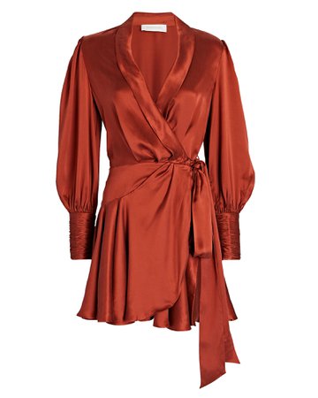 Zimmermann Silk Wrap Mini Dress | INTERMIX®
