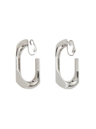 Burberry Large Palladium-Plated Chain Link Earrings 8019495 | Farfetch