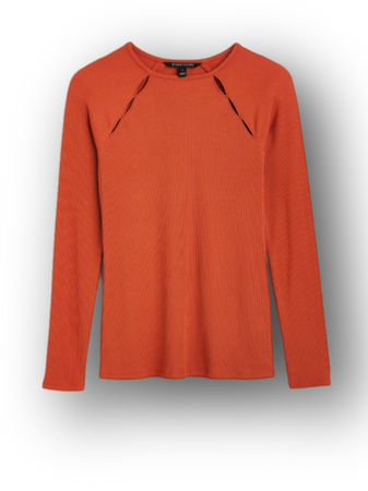 orange 41 HAWTHORN Kathy Cut Out Fitted Rib Top shirts
