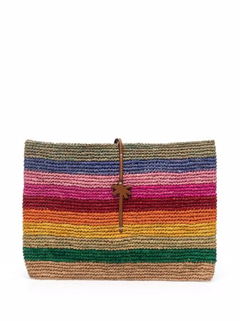 Manebi Rainbow Raffia Clutch Bag - Farfetch