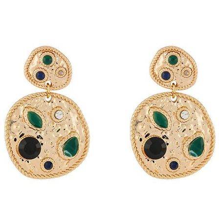 Accessorize Hammered Disc Drop Earrings with Crystals - Kate Middleton Earrings - Kate's Closet