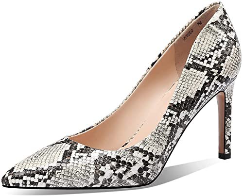Amazon.com | JIMISHOW Women Snakeskin Heels Stiletto Heeled Python Print Pumps Pointed Toe Slip On Sexy Lady Dress Shoes | Pumps