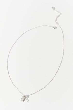 Delicate Snake Tag Charm Necklace | Urban Outfitters