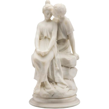 Ferdinando Vichi - Italian White Marble Sculpture of Lovers by F. Vichi For Sale at 1stDibs