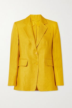 Yellow Darsena linen-twill blazer | Max Mara | NET-A-PORTER