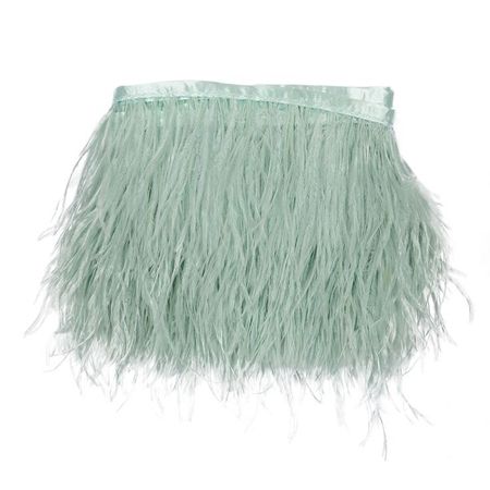 mint mini faux ostrich feather skirt
