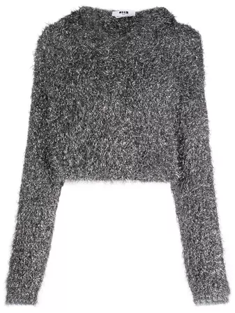 MSGM Cropped Knitted Hoodie - Farfetch