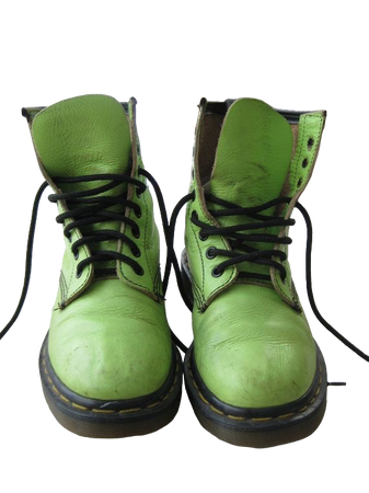 green dr martens boots