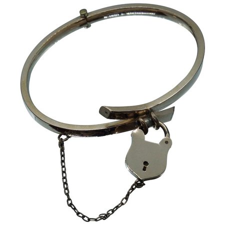 Victorian 14K Gold Filled Puffy Heart Padlock Bracelet Pad Lock : Golden Rings | Ruby Lane