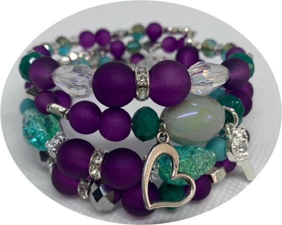 purple and teal bracelet
