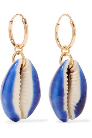 Aurélie Bidermann | Merco gold-plated shell earrings | NET-A-PORTER.COM