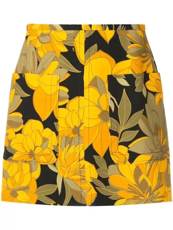 Nº21 Fitted Floral Print Skirt - Farfetch