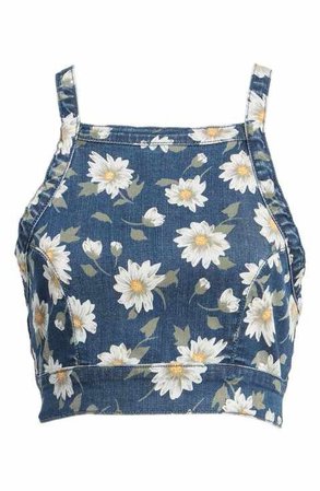 denim top with daisies