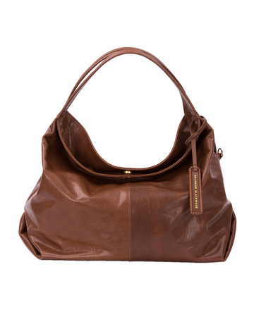 brown leather slouch bag