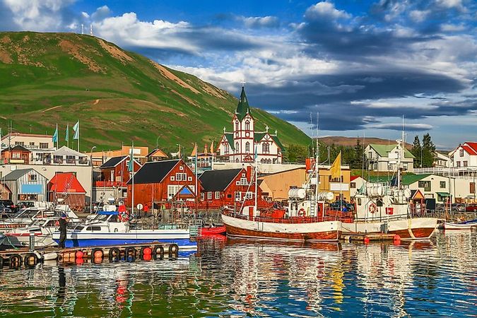 The historic town of Husavik in Iceland