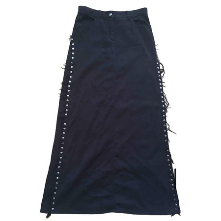 jean paul gaultier black tie up maxi cowgirl skirt