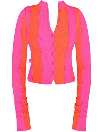 Apricale Orange/Pink Buttoned Long Sleeve Top