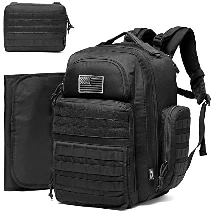 Amazon.com : Diaper Bag Backpack for Dad, DBTAC Large Baby Nappy Bag for Men w/Changing Pad, Insulated+Wipe Pockets, Stroller Straps, Black : Baby
