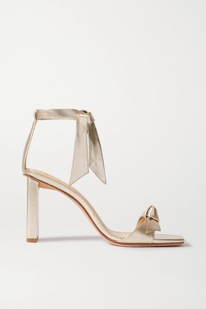 Alexandre Birman | Clarita bow-embellished metallic leather sandals | NET-A-PORTER.COM