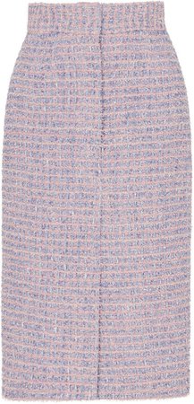 SOONIL Blue Multi Tweed Pencil Skirt Size: 2
