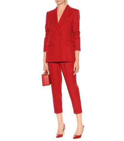 Racil Archie Double-Breasted Wool Blazer In Red | ModeSens