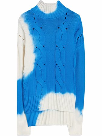 Off-White tie-dye cable-knit Jumper - Farfetch