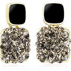 Amazon.com: Black Gold Earrings for Women Girls Dangle Drop Fashion Rhinestone Jewelry : Clothing, Shoes & Jewelry