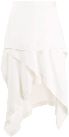 asymmetric draped-layer skirt