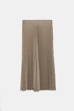 PLEATED PLAID SKIRT - NEW IN-WOMAN | ZARA United States brown