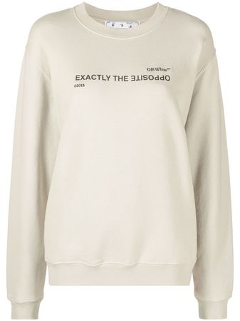 Off-White slogan-print Sweatshirt - Farfetch