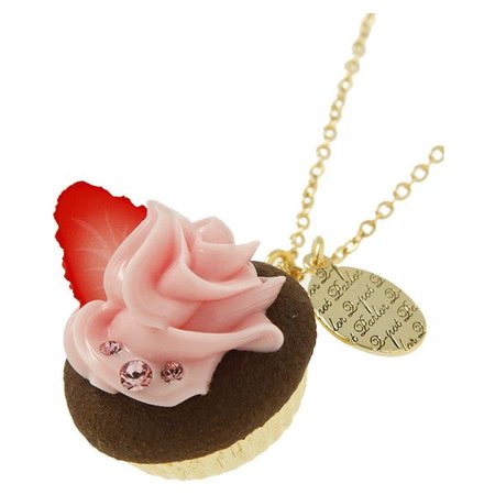 strawberry cake necklace