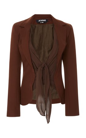 large_jacquemus-brown-assa-tied-chiffon-paneled-blazer.jpg (1598×2560)