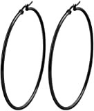 Amazon.com: Black Hoop Earrings Thin Hoop Earrings Black Hoops 3 Inch: Jewelry
