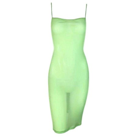 *clipped by @luci-her* NWT 1990's Dolce and Gabbana Sheer Green Mesh Bodycon Dress For Sale at 1stDibs