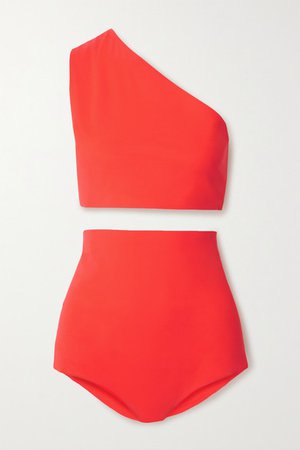 One-shoulder Bikini - Tomato red