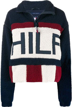 faux-sherpa half-zip sweatshirt