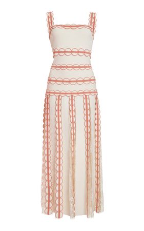 Lace-Trimmed Knit Midi Dress By Elie Saab | Moda Operandi