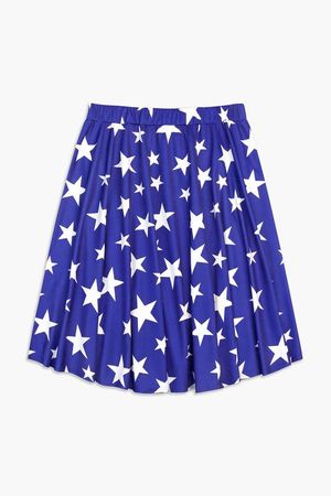 blue skirt with white stars